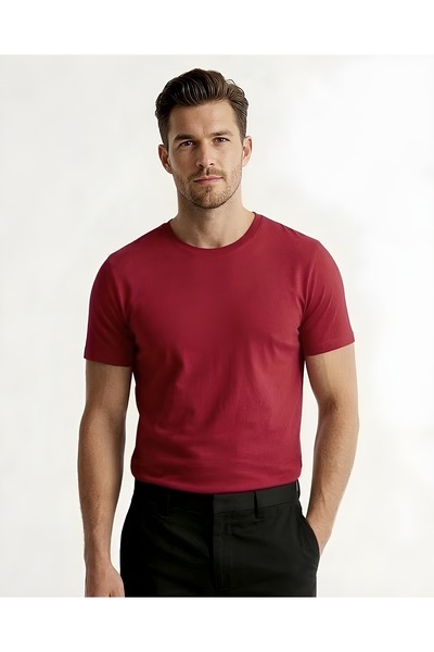 ELİBELLA Men'S/Unisex Cotton Basic Comfort Fit Crew Neck T-Shirt