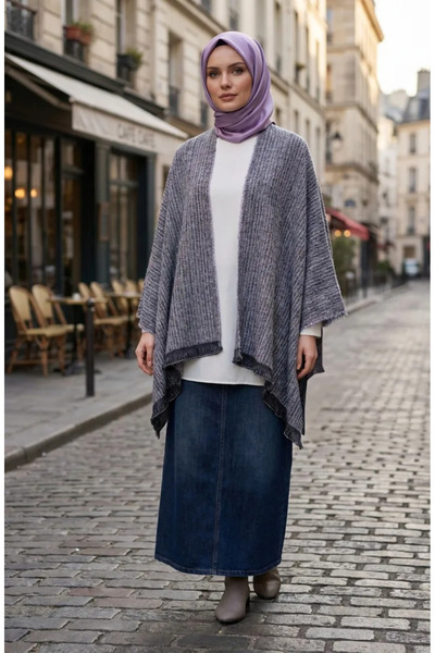 sefamerve Shoulder Shawl 1108-02 Lilac