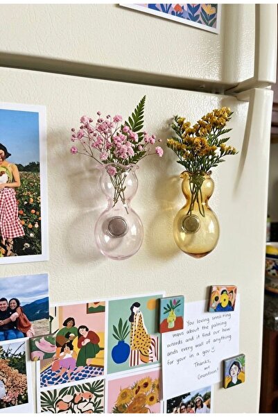 nazarboncuğu Cam Vazo Magnet 2li Renkli El Yapımı 3.5/4CM UZUNLUĞUNDA