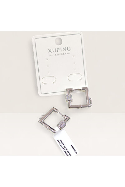 Güler Yüzlü Silver Xuping 12 mm Square Hoop Earrings White