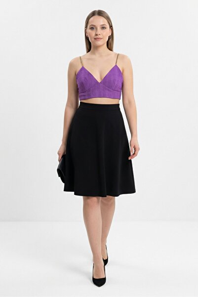 Maje Women V-Neck Sleeveless Textured Tank Top, Purple