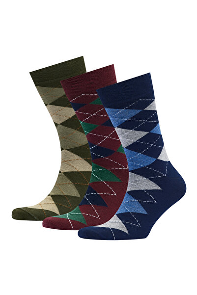 VARDAR SOCKS Stitch-Free Bamboo Socks Jacquard Mixed Colors Diamond Patterned...