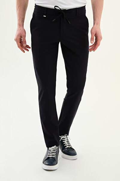 Mcr Pantaloni bărbați Straight Super slim fit cu șnur elastic în talie G ferm...