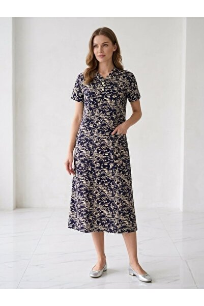 BRK Women's soft cotton nightgown with short sleeves