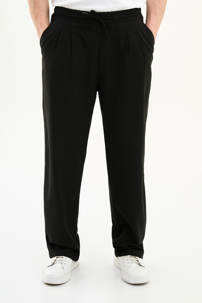 Mcr Pantaloni bărbați cu picior larg, cu supradimensionat șnururi, negri - 38...