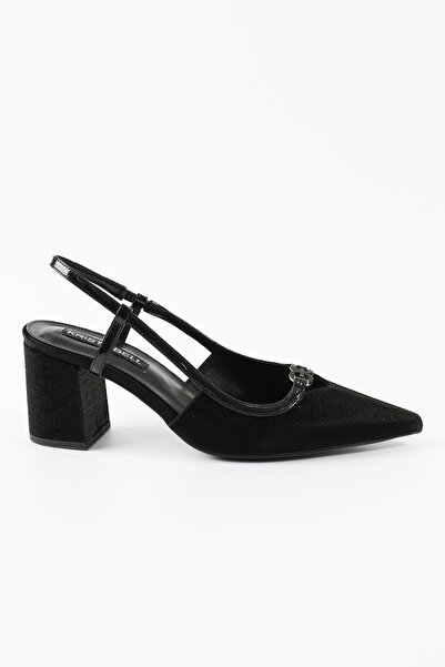 KRISTE BELL Vegan Leather Black Women's Shoes with Back Strap and Low Heel - ...