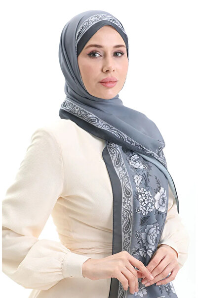 sefamerve Patterned soft shawl 70271-05 dark gray gray