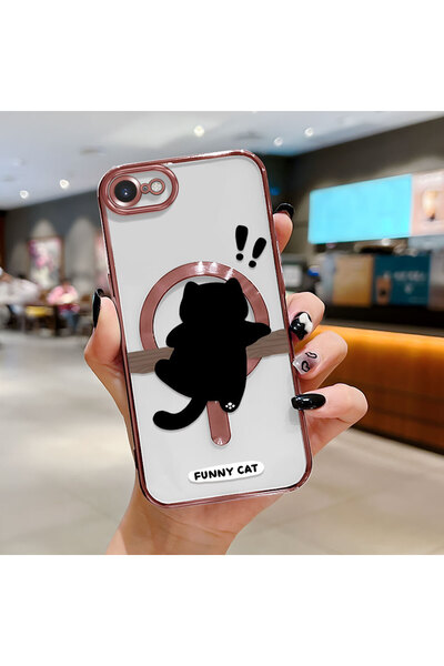 Hontinga حافظة هاتف لاسلكية من السيليكون الناعم الشفاف بنمط القطط متوافقة مع ...