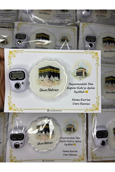 Tasarım 5 adet Zikirmatik- Magnet Umre Hediyelik Set paket