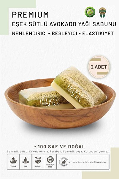 Believe Your Aura Donkey Milk Avocado Soap - Natural Pumpkin Fiber Nourishing...