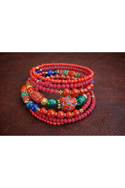 azra takı tasarım Handmade Multi-Winding Authentic Bohemian Burgundy Red and ...