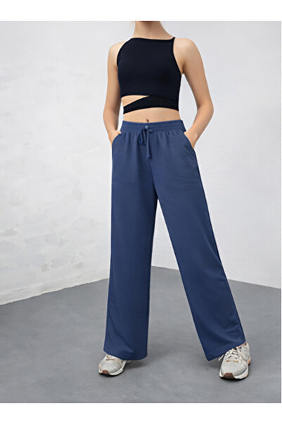 vikitekno Women's Premium Quality Linen Blend Lace-Up Trousers