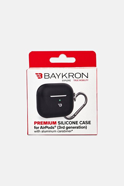 baykron حافظة AirPods من السيليكون الفاخر من الجيل الثالث، باللون الأسود