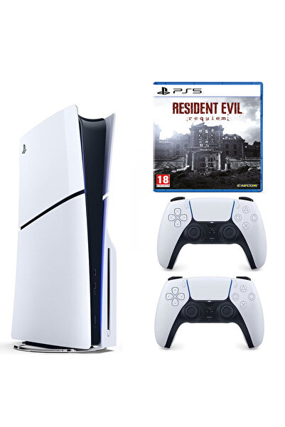 Sony Playstation 5 slim Cdli versiyon + 2.kol Dualsense + Resident Evil Requi...