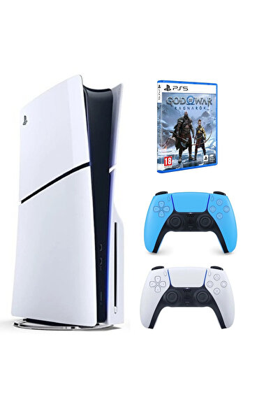 Sony Playstation 5 slim Cdli versiyon + 2.kol Dualsense Mavi +God Of War Ragn...