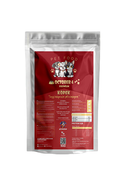 october4 Premium Yüksek Proteinli Kuzu Etli Büyük Irk Köpek Maması