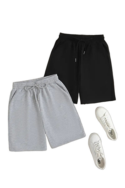 TORUK MAKTO 2-Pack Unisex Regular Comfortable Fit Combed Cotton Shorts