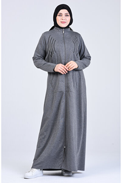 sefamerve Large Size Zippered Sports Robe 10030-5 Anthracite