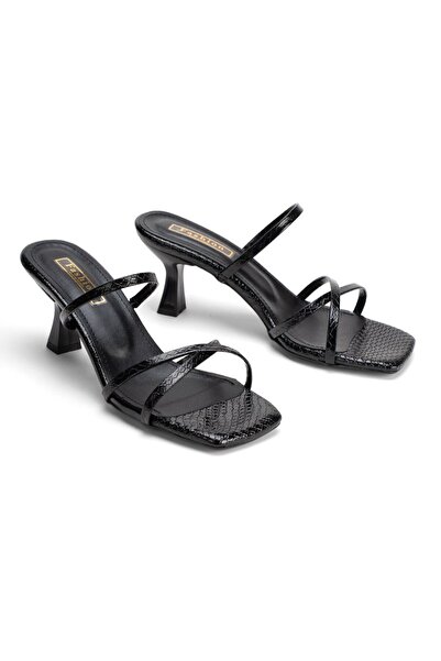 FİNTAS Ayağınıza Gelen Moda Metallic Croco Heels for Women Sandals