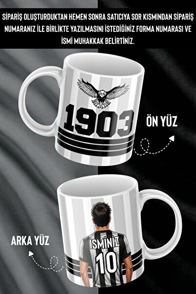 akıncı store Kişiye Özel İsim Ve Numara Baskılı Taraftar Tasarımlı Kupa Barda...