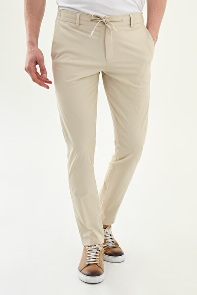 Mcr cu model Pantaloni pentru bărbați Super slim fit cu șnur elastic în talie...