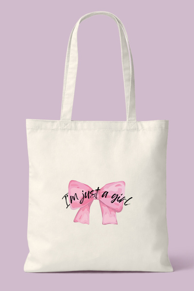 Hayali Şeyler I'm Just A Girl Baskılı Bez Çanta