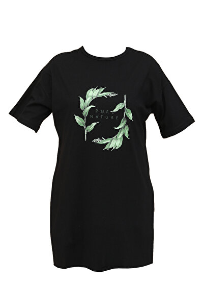 sefamerve με τύπωμα Τουνίκ 4003-01 Μαύρο