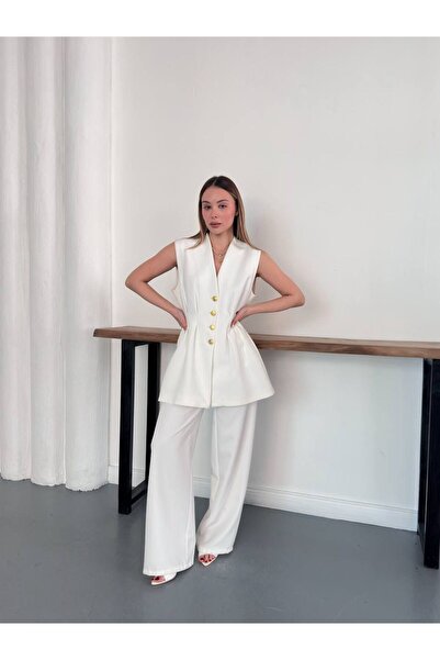 Volans Moda 8011 Gold Buttoned Vest Design Suit