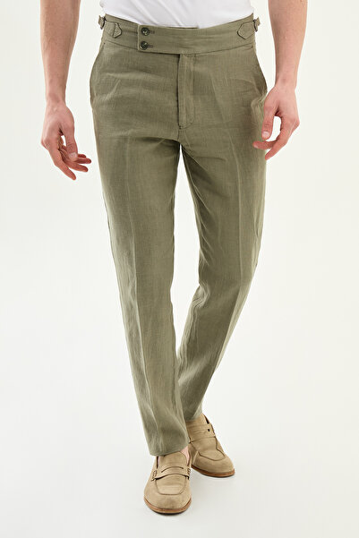 Mcr Straight slim fit curea cu cataramă 100% in Pantaloni bărbați kaki - 3835...