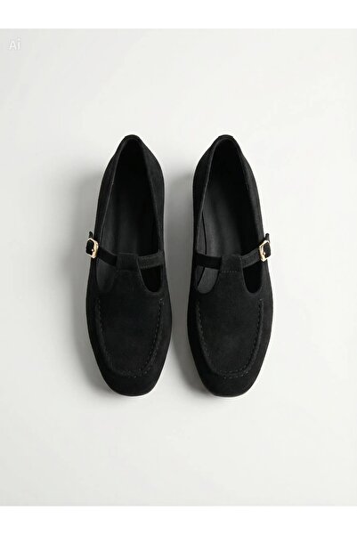 Adım Dünyası Kadın Süet Mary Jane Babet Günlük Şık Bantlı Rahat Klasik Ayakka...