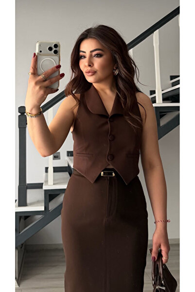 Oslove Coffee 3 Buttons Vest