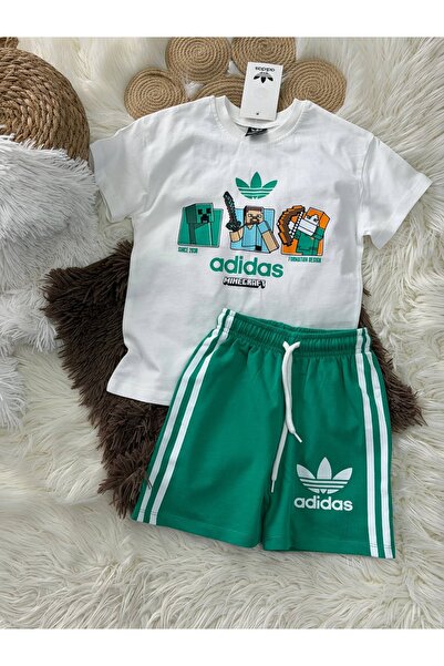 Karaniko Kids Set de pantaloni scurți verzi cu imprimeu la spate pentru băieți