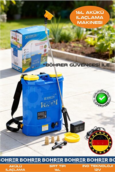 BÖHRER 16L SIRT TİPİ 12V AKÜLÜ İLAÇLAMA MAKİNESİ