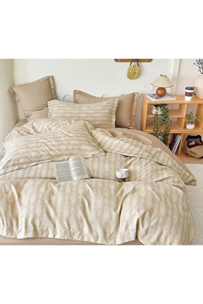 CHIRASO LUX Fine Cotton Bed Linen Set 6 Pieces Double Bed 180x200 Stretchy Sh...