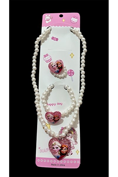 Store Frozen Elsa Anna Çocuk Kolye, Yüzük, Bileklik Seti