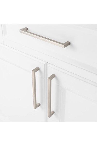 I Best FZE Solid Square Bar Cabinet Handle - Matte Brushed Nickel Furniture P...