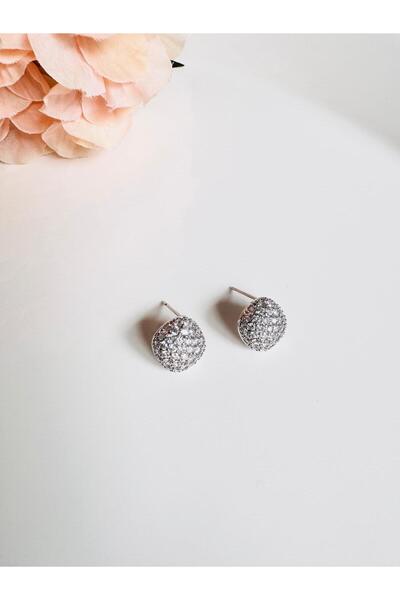 DEVİ fashion Minimal Zircon Stone Earrings 1 cm