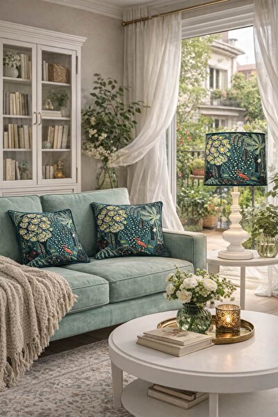 HARMONYPERA Emerald Jungle Abajur Kırlent Seti