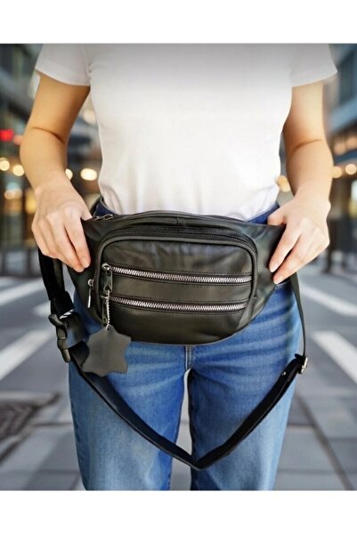 Mocikon Hakiki Deri, El Yapımı, Ayarlanabilir Saplı, Unisex, Freebag Bel Çantası