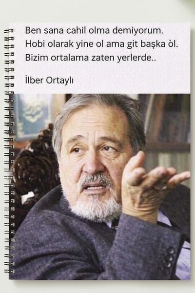 BLACKONECLASS İLBER ORTAYLI TEMALI A5 Metal Spiralli Çizgisiz kalın bristol K...