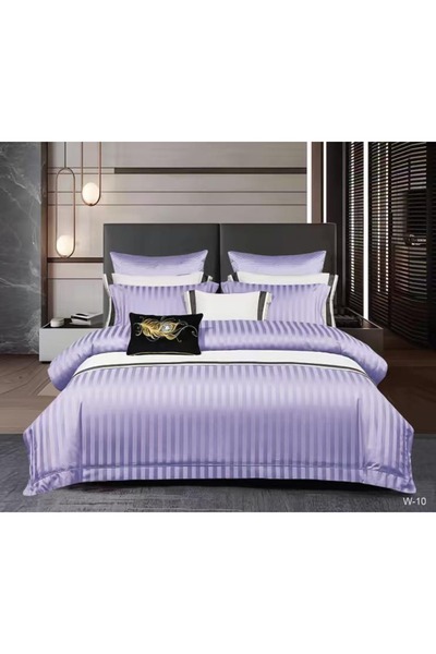 Super Design Pucioasa Σετ παπλωματοθήκης Δαμασκηνό με ελαστικό ύφασμα - Σετ 6...