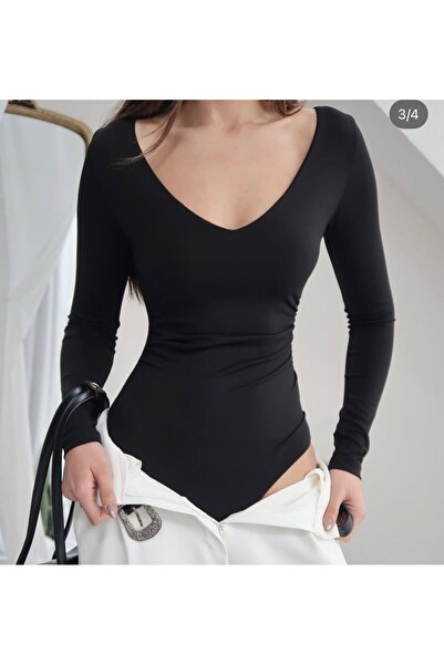 nutika Yan Ruched Snap Fastener Bodysuit