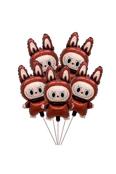 Ropet Set 5 Balone folie Labubu, 30 cm, Maro