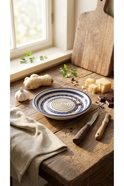 EvaniLife Ege Motif Serisi El Yapımı Çok Amaçlı Rende Tabak Sebze & Meyve Ren...