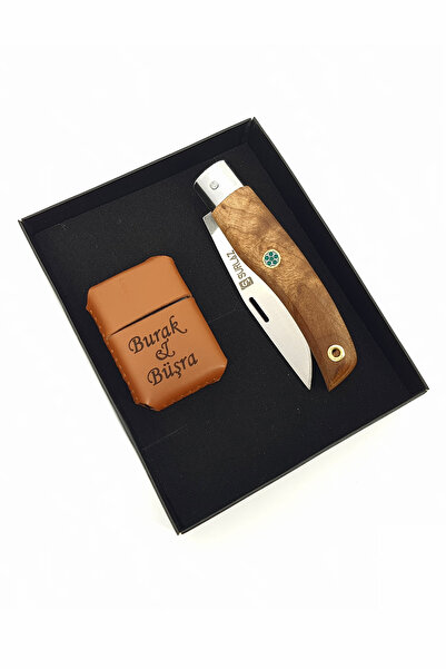 SürLaz El Yapımı Deri Kılıflı Benzinli Çakmak Ve El YapımDövme Çelik Hediye S...