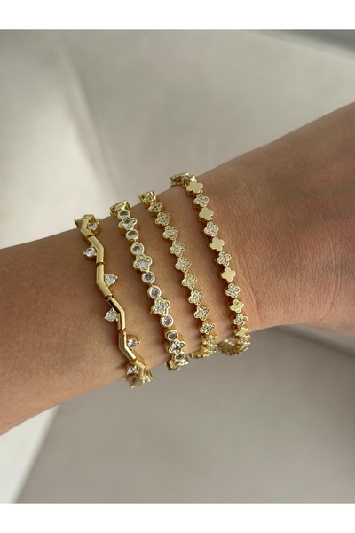 Charmist Çelik üzeri altın kaplama 4’lü bileklik set