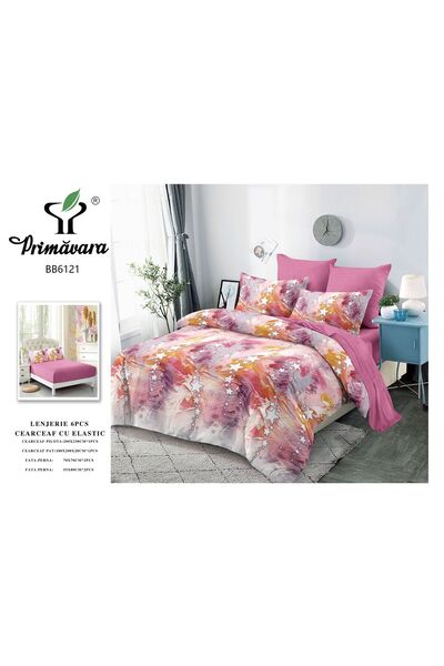 Primavara Finet 6-Piece Duvet Cover Set with Fitted Sheet for Double Bed, Sof...