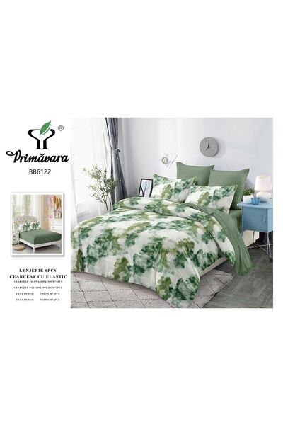 Primavara Finet 6-Piece Duvet Cover Set with Fitted Sheet for Double Bed, Sof...