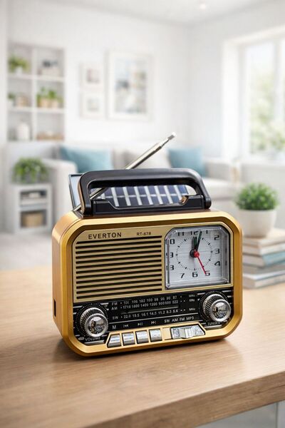 m memita Everton RT-678 Analog Saatli Nostalji Radyo | FM/AM/SW Radyo | Taşın...