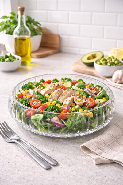 GLAVERA Büyük Boy Sunum Salata Kasesi El Yapımı